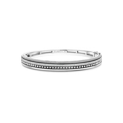 TI SENTO MILANO 23093ZI Zilver Gerodineerde bangle zilver bolletjes en draai 4 baans zirkonia