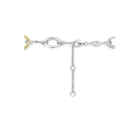 Ti Sento Milano TI SENTO MILANO 23096ZY Zilver Gerodineerde armband zilver/verguld open ovale schakels zirkonia