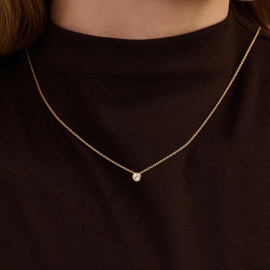 Ti Sento Milano TI SENTO MILANO 34124ZI/42 zilver gerhodineerde zilver collier met zirkonia