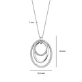 Ti Sento Milano TI SENTO MILANO 34127ZI/40 zilver gerhodineerde collier 40cm  met 4 baans ovaal crossover zirkonia en gedraaid