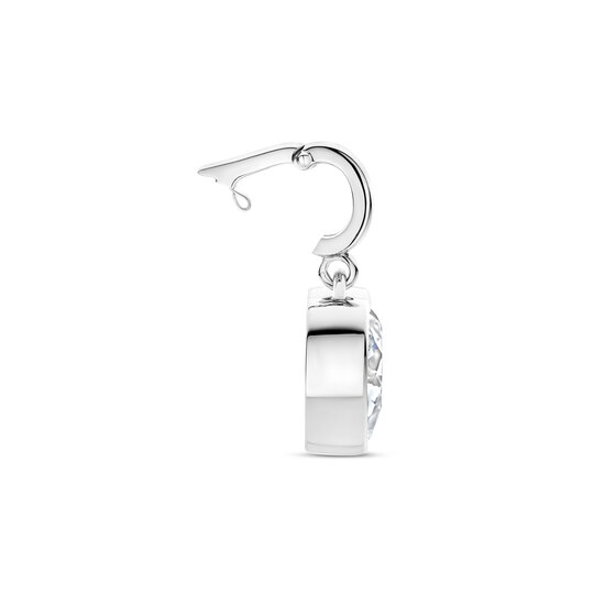 Ti Sento Milano  TI SENTO MILANO 6861ZI zilver gerhodineerde cliphanger hartvorm met zirkonia met gratis collier