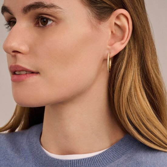 Ti Sento Milano TI SENTO MILANO 7789ZY zilver gerhodineerde zilver verguld ovaal creolen zirkonia