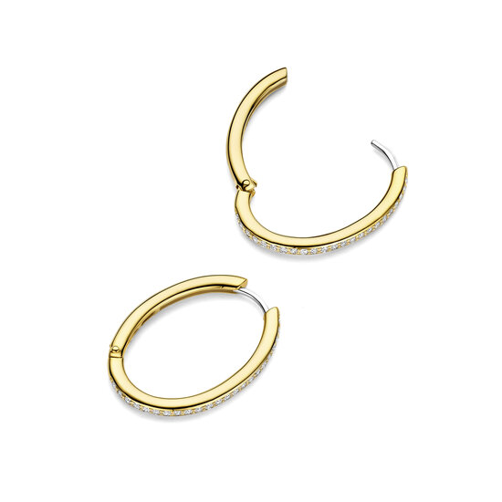 Ti Sento Milano TI SENTO MILANO 7789ZY zilver gerhodineerde zilver verguld ovaal creolen zirkonia