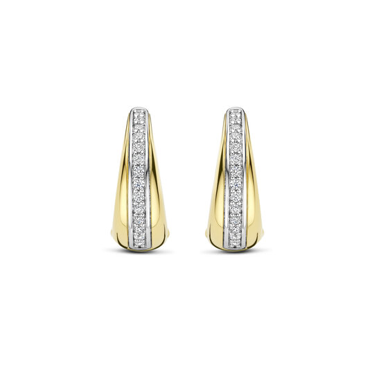 Ti Sento Milano TI SENTO MILANO 78049ZY zilver gerhodineerde zilver verguld oorcreolen met middenbaan zirkonia