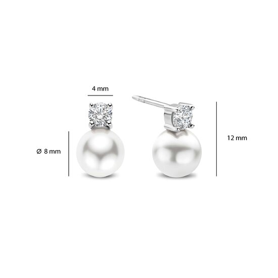 Ti Sento Milano TI SENTO MILANO 78060PW zilver gerhodineerde zilver oorstekers  met pareltje