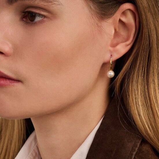 Ti Sento Milano TI SENTO MILANO 78062YP zilver gerhodineerde zilver verguld oorhangers met pareltje