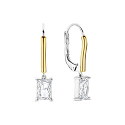 TI SENTO MILANO 78063ZY zilver gerhodineerde zilver verguld oorhangers met steentje zirkonia