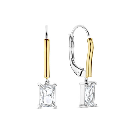 Ti Sento Milano TI SENTO MILANO 78063ZY zilver gerhodineerde zilver verguld oorhangers met steentje zirkonia