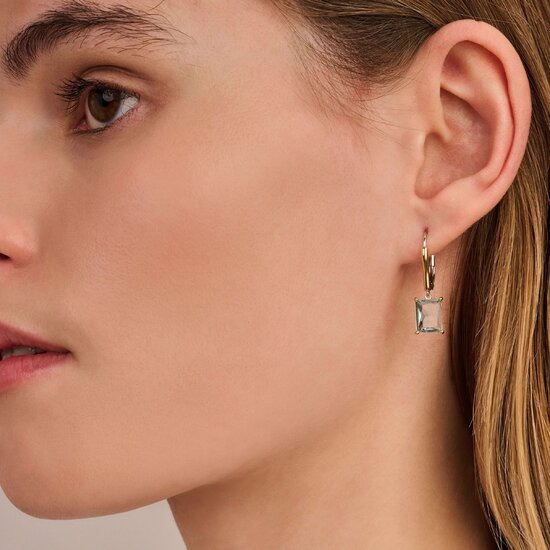 Ti Sento Milano TI SENTO MILANO 78064TY zilver gerhodineerde zilver verguld oorhangers met blauw zirkonia