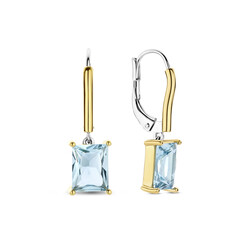 TI SENTO MILANO 78064TY zilver gerhodineerde zilver verguld oorhangers met blauw zirkonia