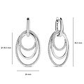 Ti Sento Milano TI SENTO MILANO 78067ZI zilver gerhodineerde zilver oorbellen 3 baans crossover zirkonia en gedraaid