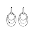 Ti Sento Milano TI SENTO MILANO 78067ZI zilver gerhodineerde zilver oorbellen 3 baans crossover zirkonia en gedraaid