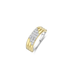 TI SENTO MILANO 12411ZY Zilver gerhodineerde ring met verguld