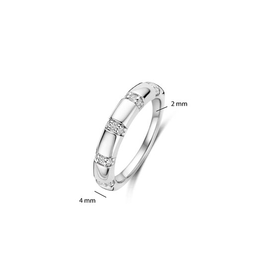Ti Sento Milano TI SENTO MILANO 12417ZI Zilver gerhodineerde ring, 5x baan zirkonia dwars over ring