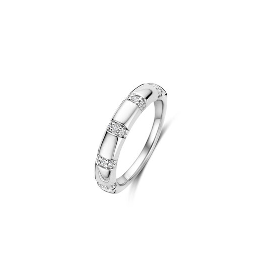 Ti Sento Milano TI SENTO MILANO 12417ZI Zilver gerhodineerde ring, 5x baan zirkonia dwars over ring