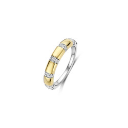 TI SENTO MILANO 12417ZY Zilver gerhodineerde ring met verguld