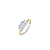 Ti Sento Milano TI SENTO MILANO 12419ZY Zilver gerhodineerde ring met verguld, rechthoekige zirkonia's