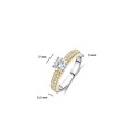 Ti Sento Milano TI SENTO MILANO 1795ZY Zilver gerhodineerde ring met verguld, solitair met band pavé zirconia's
