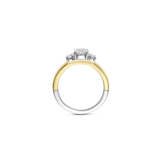 Ti Sento Milano TI SENTO MILANO 1796ZY Zilver gerhodineerde ring met verguld, trinitymodel