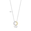 Ti Sento Milano TI SENTO MILANO 34120ZY/42 Zilver gerhodineerd collier met hanger, open rondje met verguld en zirconia's, 42 cm