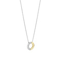 Ti Sento Milano TI SENTO MILANO 34120ZY/42 Zilver gerhodineerd collier met hanger, open rondje met verguld en zirconia's, 42 cm