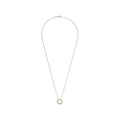 Ti Sento Milano TI SENTO MILANO 34120ZY/42 Zilver gerhodineerd collier met hanger, open rondje met verguld en zirconia's, 42 cm