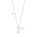 Ti Sento Milano TI SENTO MILANO 34125PW/42 Zilver gerhodineerd collier met hanger, witte parel met zirconia, 42 cm