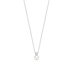 TI SENTO MILANO 34125PW/42 Zilver gerhodineerd collier met hanger, witte parel