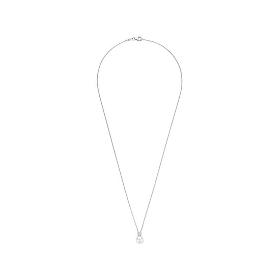 Ti Sento Milano TI SENTO MILANO 34125PW/42 Zilver gerhodineerd collier met hanger, witte parel met zirconia, 42 cm
