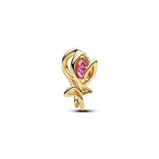 Pandora PANDORA SHINE 764555C01 Tulip 14k gold-plated charm with fancy pink zirconia