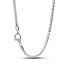 Pandora PANDORA 394463C01 Foxtail sterling silver necklace with zirconia on lock, 45 cm