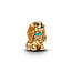 Pandora PANDORA DISNEY 764468C01 Lady 14k gold-plated charm with black, pink, brown and blue enamel