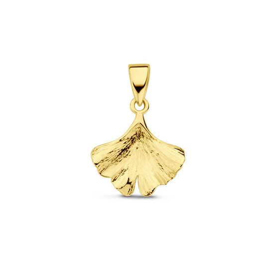 Collectie Milikan Huiscollectie 14krt geelgouden hanger, Ginkgo blaadje, 13.5x12.5 mm, 1060170
