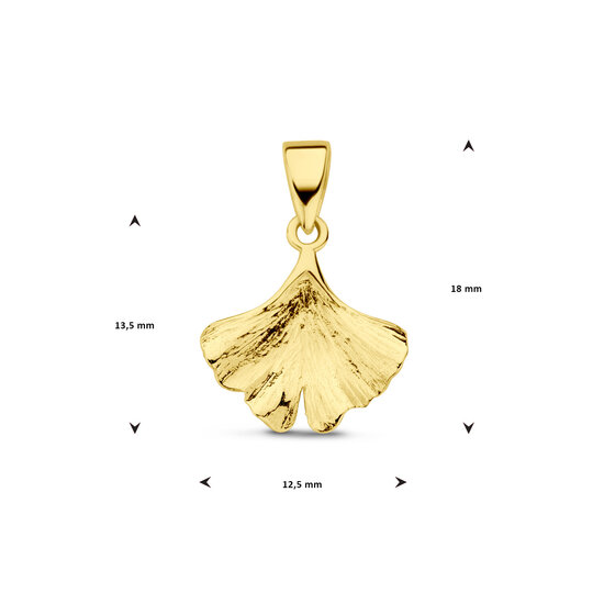 Collectie Milikan Huiscollectie 14krt geelgouden hanger, Ginkgo blaadje, 13.5x12.5 mm, 1060170