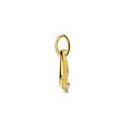 Collectie Milikan Huiscollectie 14krt geelgouden hanger, open matte druppelvorm 12 mm met 1x diamant 0.03ct H/SI, 1060171