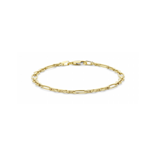 Fjory FJORY 40-FSO040219 14krt geelgouden fantasie armband met zilveren kern, 4 mm breed en 19 cm lang