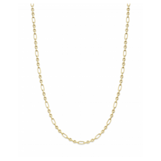 Fjory FJORY 40-FSO040545 14krt geelgouden fantasie collier met zilveren kern, 4 mm breed en 45 cm lang