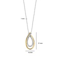 Ti Sento Milano TI SENTO MILANO 34121ZY Zilver gerhodineerd collier met ovale open hanger, druppelvorm, verguld en zirconia's. 45 cm