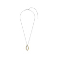 Ti Sento Milano TI SENTO MILANO 34121ZY Zilver gerhodineerd collier met ovale open hanger, druppelvorm, verguld en zirconia's. 45 cm