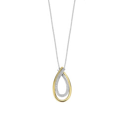 TI SENTO MILANO 34121ZY Zilver gerhodineerd collier met ovale open hanger