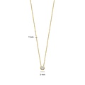 Ti Sento Milano TI SENTO MILANO 34124ZY Zilver verguld collier met zirkonia 4 mm in gladde zetkast, 42 cm