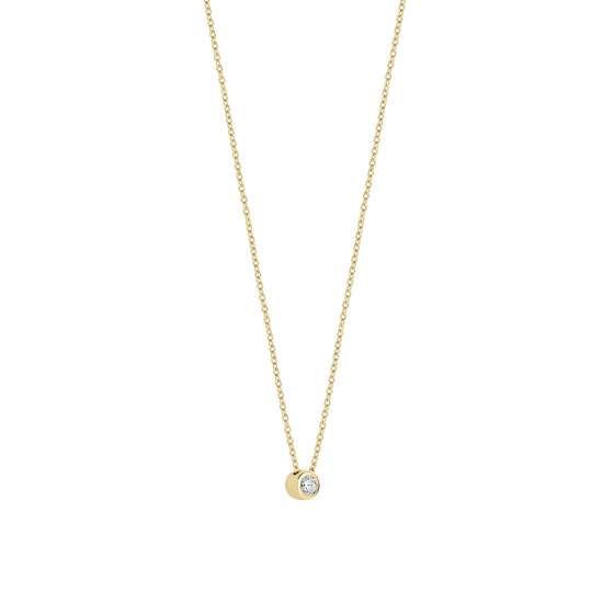 Ti Sento Milano TI SENTO MILANO 34124ZY Zilver verguld collier met zirkonia 4 mm in gladde zetkast, 42 cm