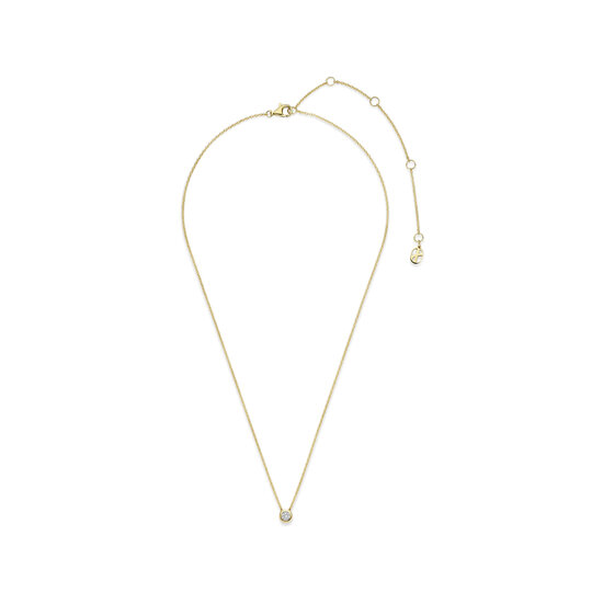 Ti Sento Milano TI SENTO MILANO 34124ZY Zilver verguld collier met zirkonia 4 mm in gladde zetkast, 42 cm