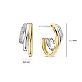 Ti Sento Milano TI SENTO MILANO 78068ZY Zilver vergulde halfronde oorstekers, 3-baans aflopend met verguld en zirconia's