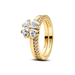 PANDORA 164507C01 Clover 14k gold-plated splittable ring