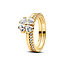 Pandora PANDORA 164507C01 Clover 14k gold-plated splittable ring with zirconia
