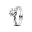 Pandora PANDORA 194507C01 Clover sterling silver splittable ring with zirconia
