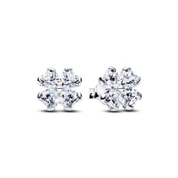 PANDORA 294500C01 Clover sterling silver stud earrings with zirconia