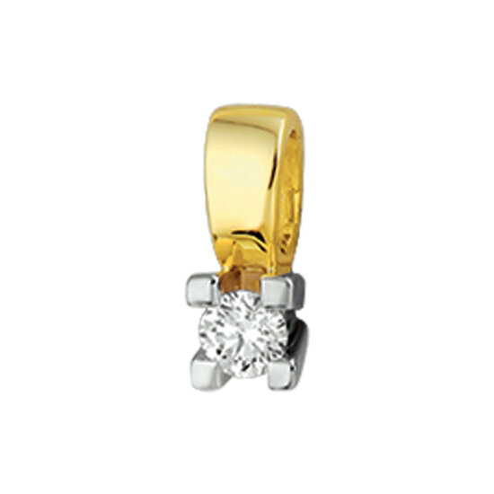 Collectie Milikan Huiscollectie 14 krt bicolor solitairhanger met 1x 0.15ct H/SI, 1060121
