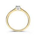 Collectie Milikan Huiscollectie 14krt bicolor solitairring met hartvorm zetting en 1x 0.07ct H/SI, 1060285